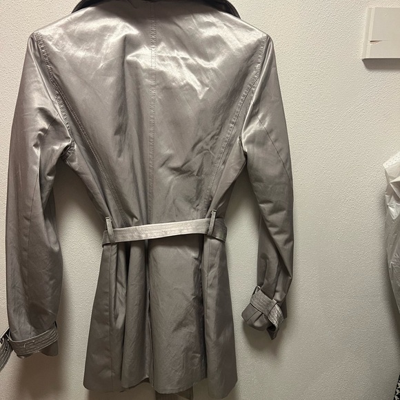 White House Black Market Silver Trench Coat - Picture 5 of 5